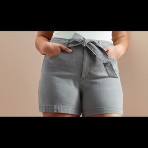 Banana Republic Tie-Waist Grey Denim Short - 4 inch inseam